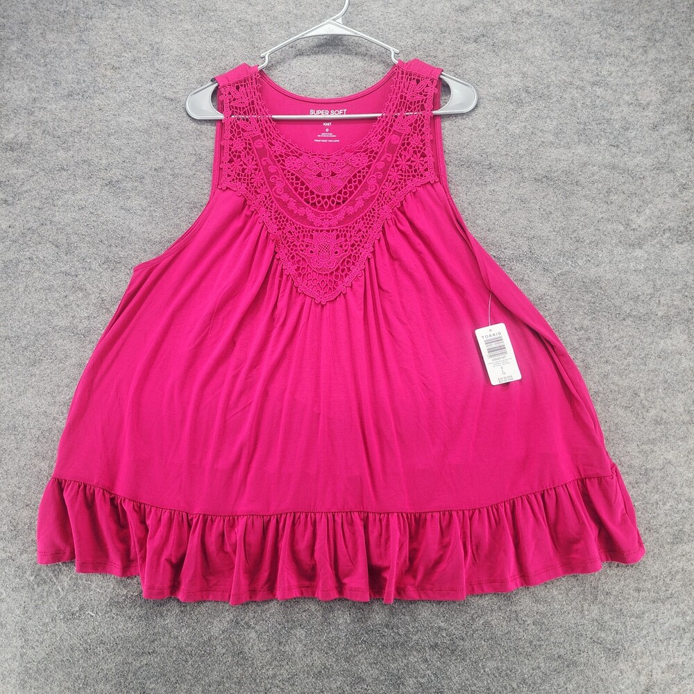 Torrid Shirt Womens 0 US Large Sleeveless Pink Super Soft